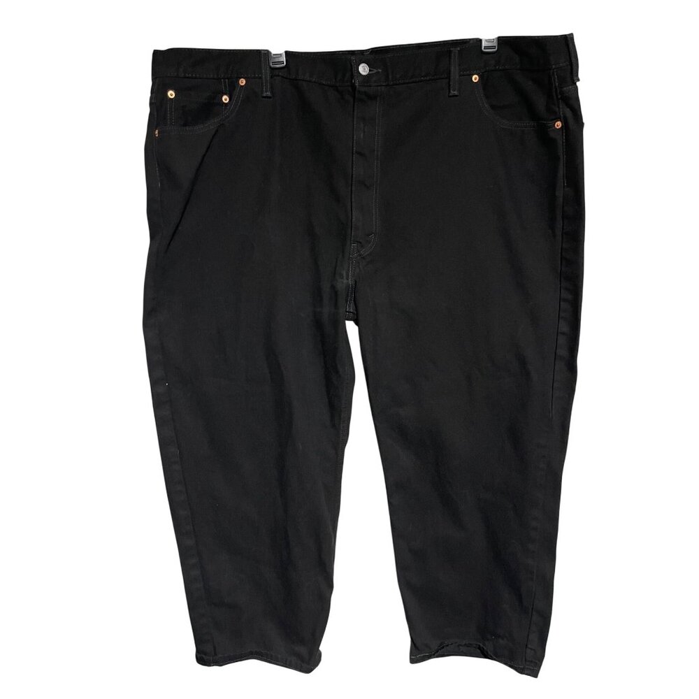 Levis 550 Mens Black Denim Relaxed Fit Jeans W54 L30 Actual Measurement 52x29